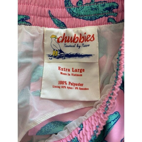 Chubbies Mens Size XL The Glades Swim Trunks Pink Alligator Mesh Lined 5" Inseam - Picture 5 of 5